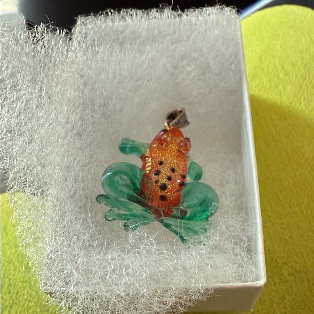 Glass Frog Pendant Necklace